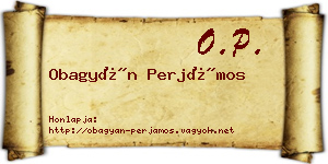 Obagyán Perjámos névjegykártya